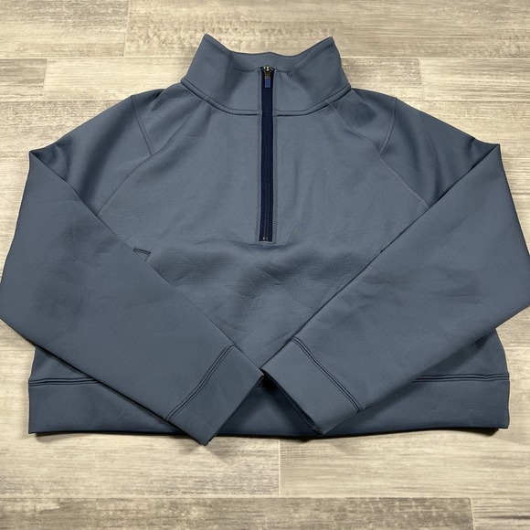 Nike Dri-Fit Women's Large Half-Zip Training Top Diffused Blue FQ6257-491 NWOT